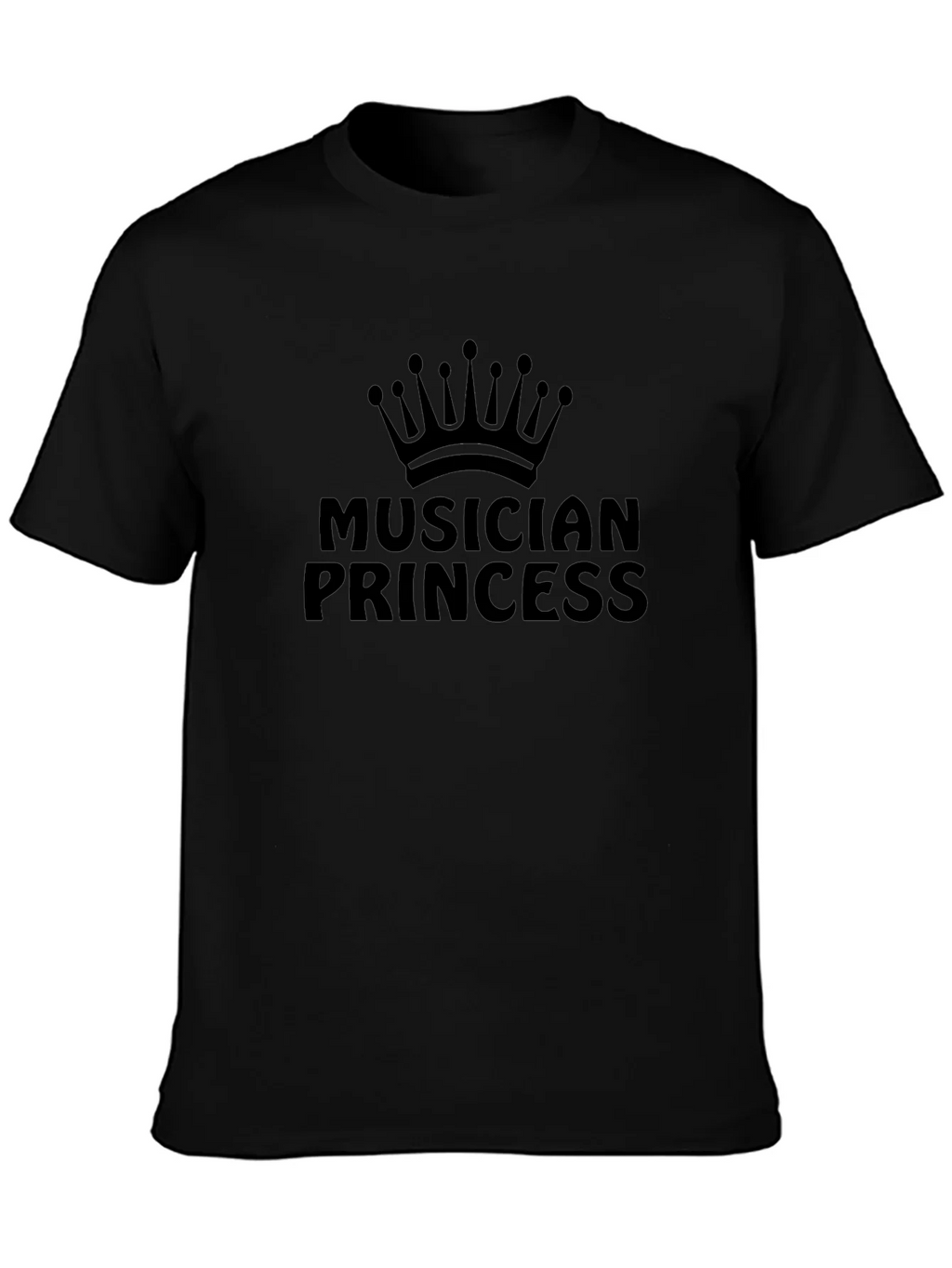 Musician Princess Graphic T-Shirt - Black Crew Neck Tee product image 3