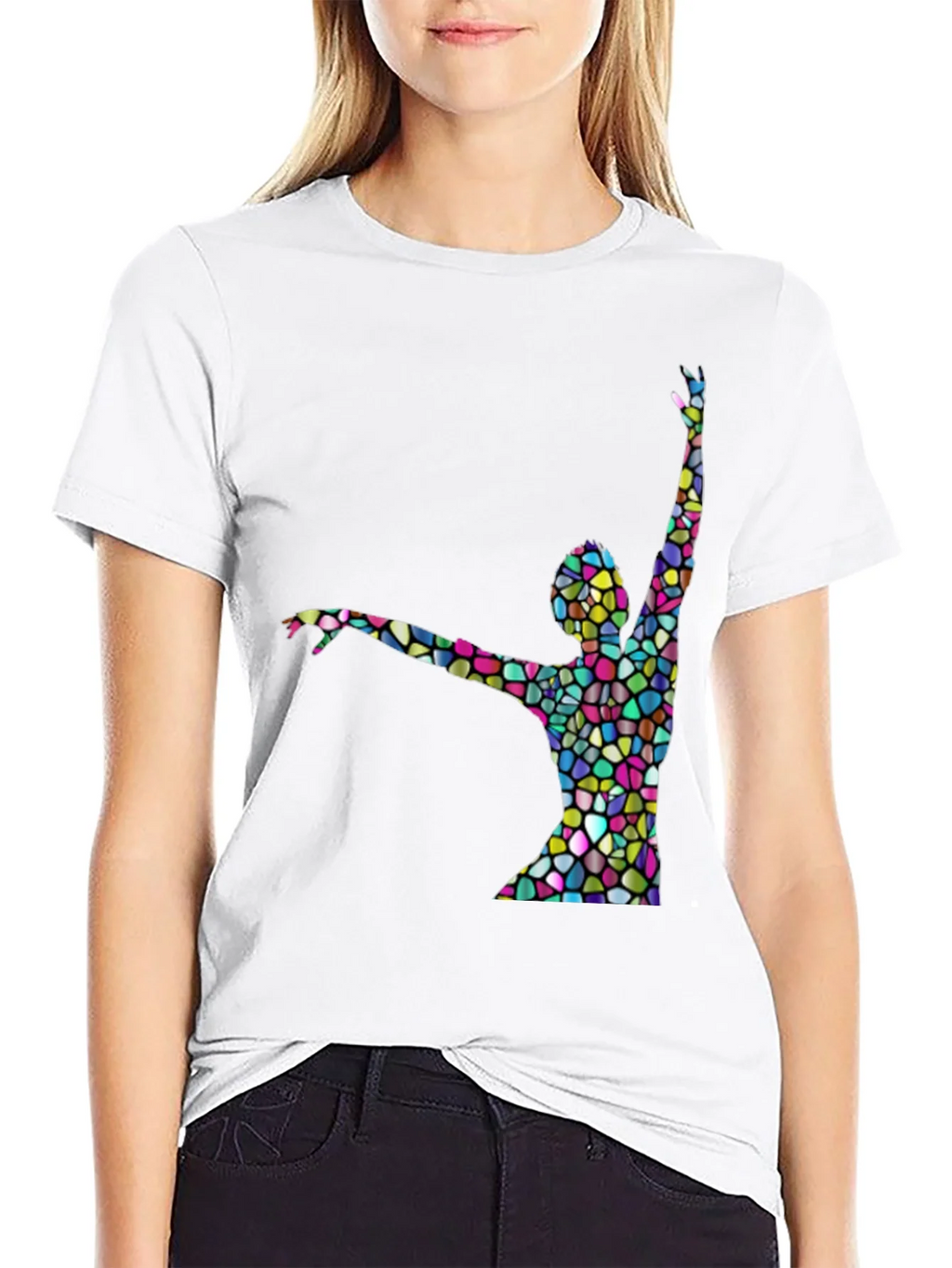 Stained Glass Dancer Graphic Black T-Shirt product image 7