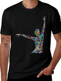 Stained Glass Dancer Graphic Black T-Shirt product image 1