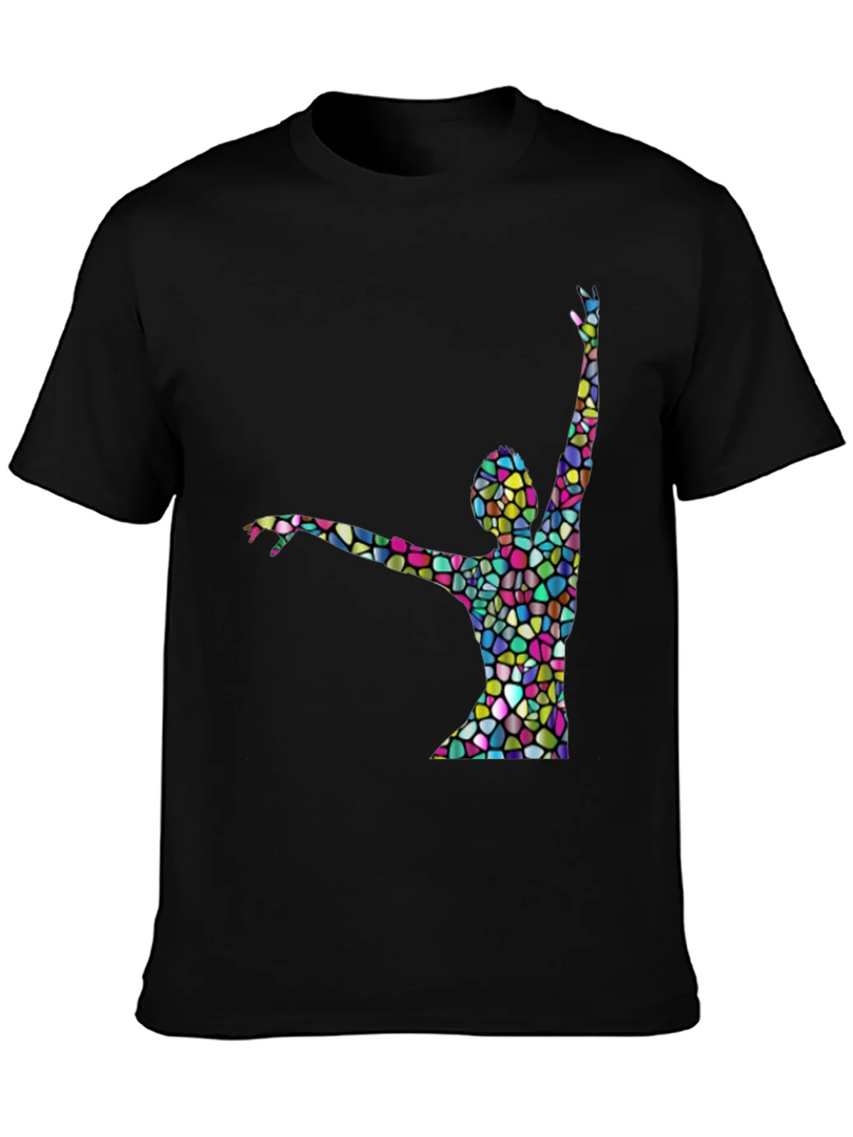 Stained Glass Dancer Graphic Black T-Shirt product image 3