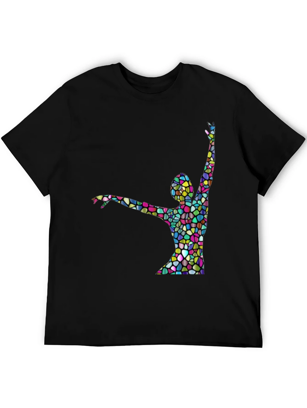 Stained Glass Dancer Graphic Black T-Shirt product image 5
