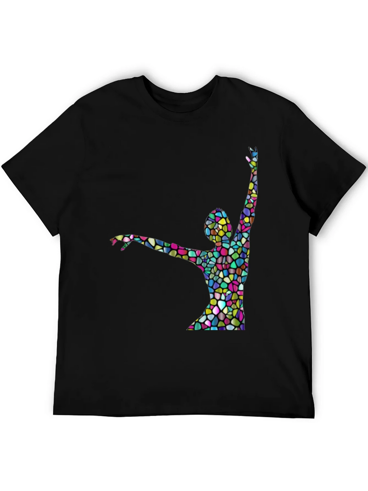 Stained Glass Dancer Graphic Black T-Shirt product image 5