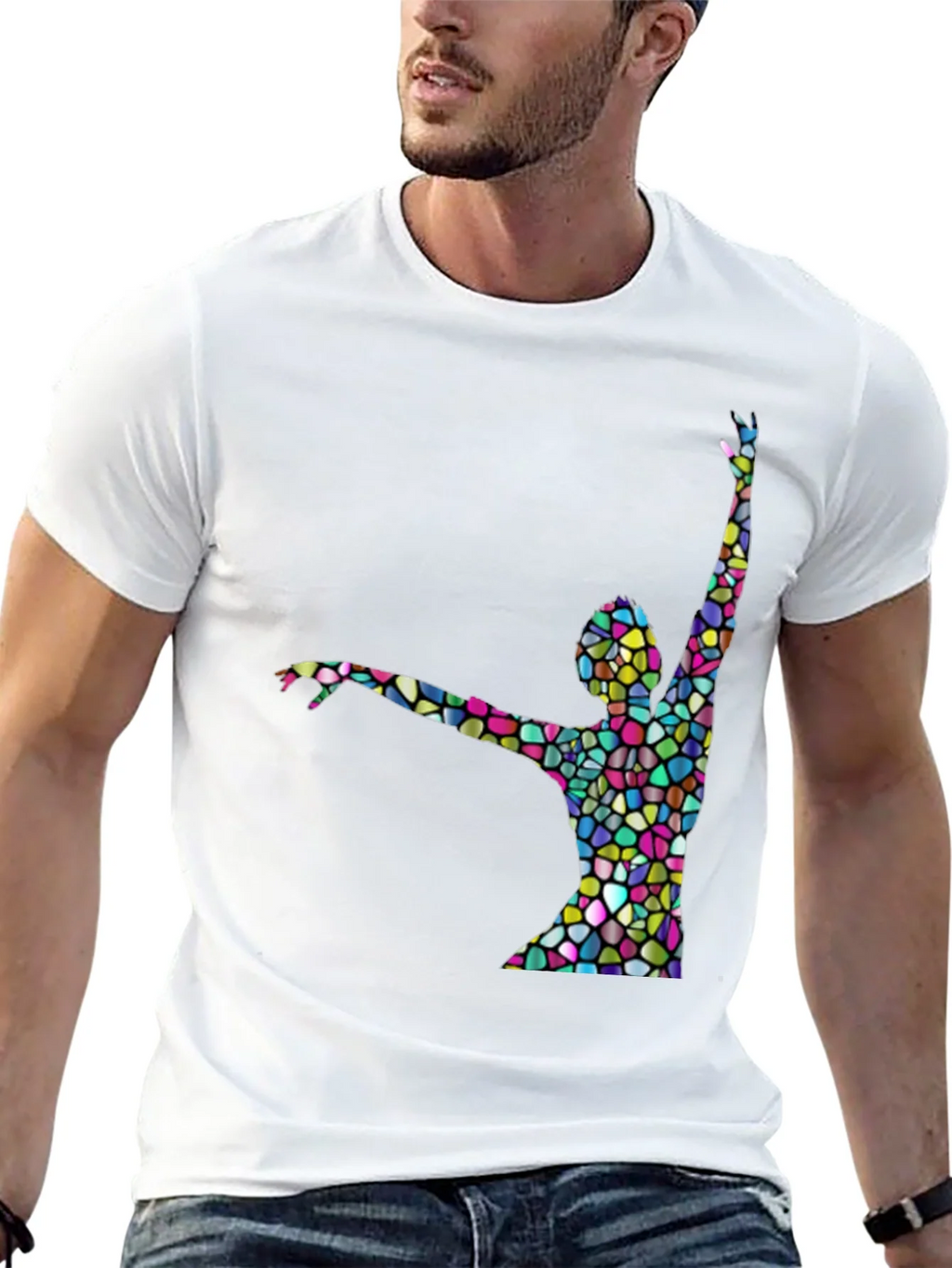 Stained Glass Dancer Graphic Black T-Shirt product image 9