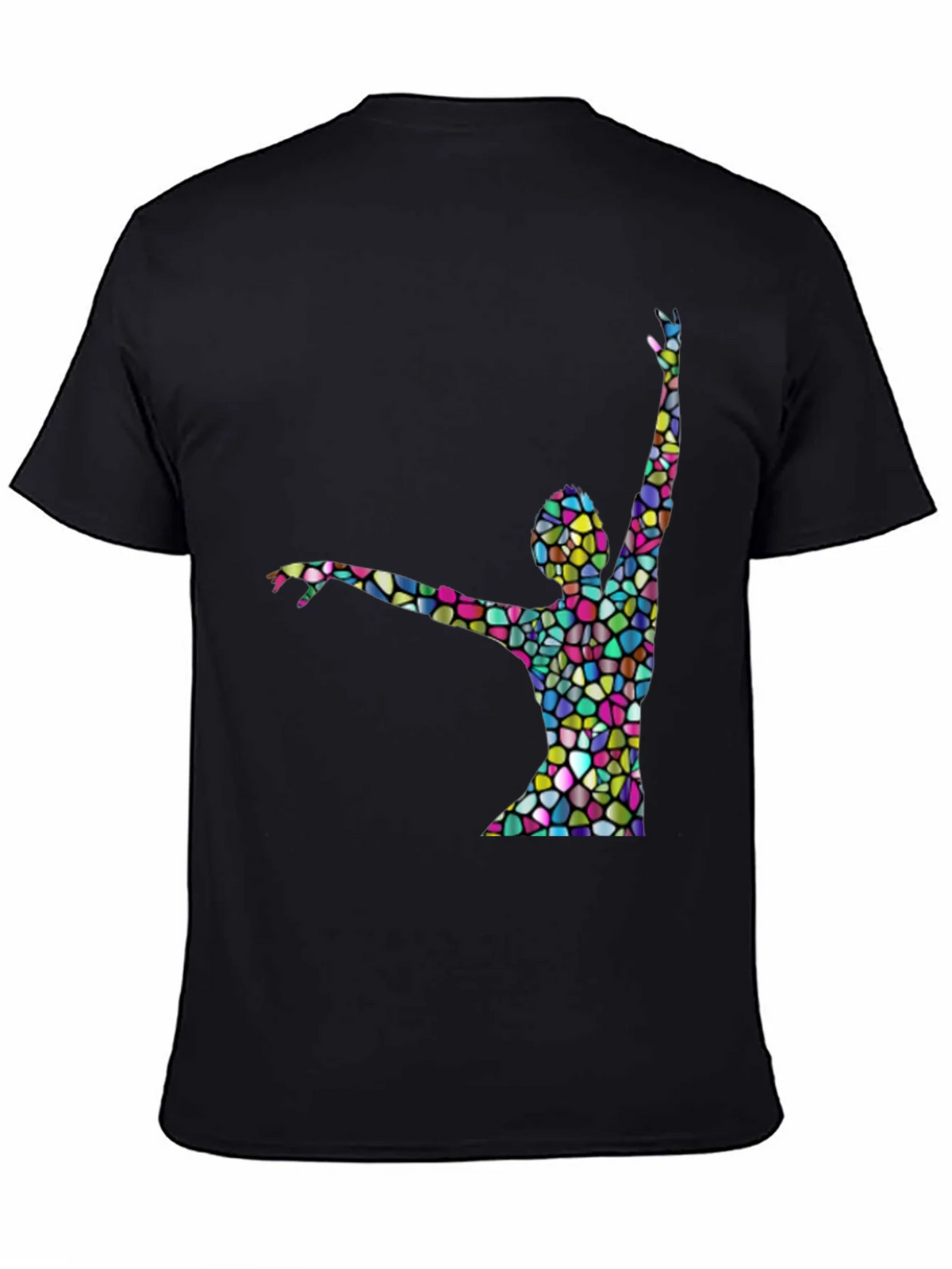 Stained Glass Dancer Graphic Black T-Shirt product image 4