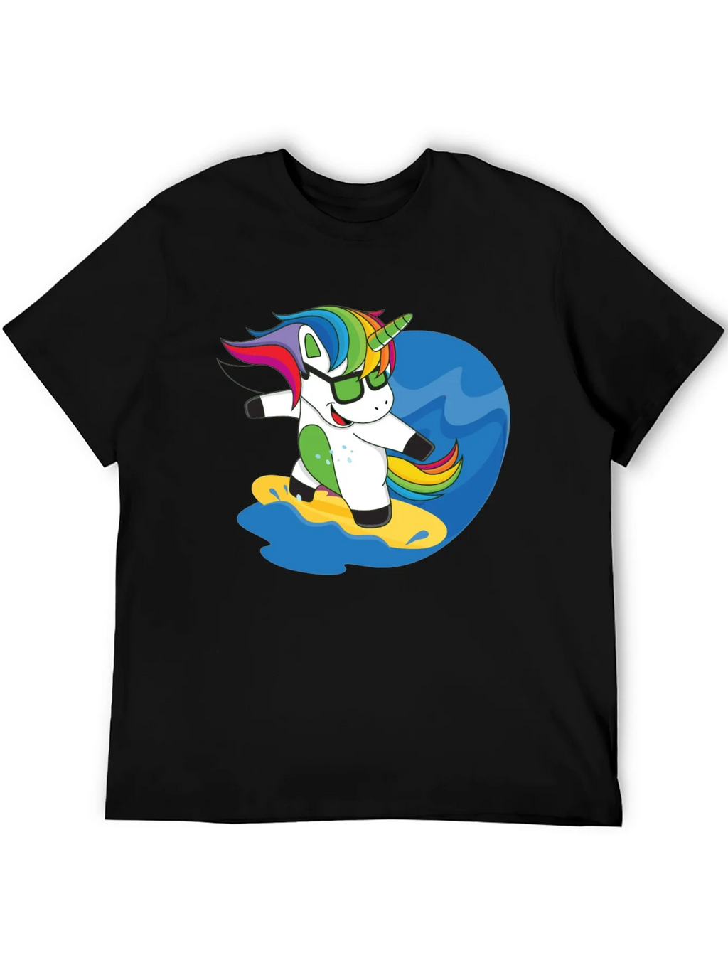 Surfing Unicorn Graphic Tee - Black product image 5