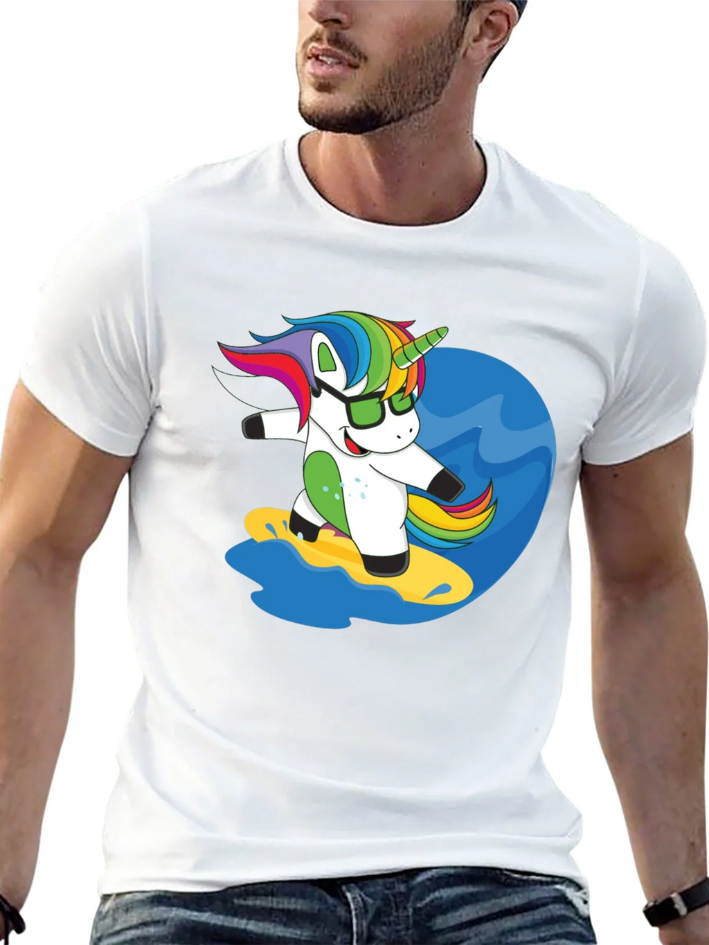 Surfing Unicorn Graphic Tee - Black product image 10