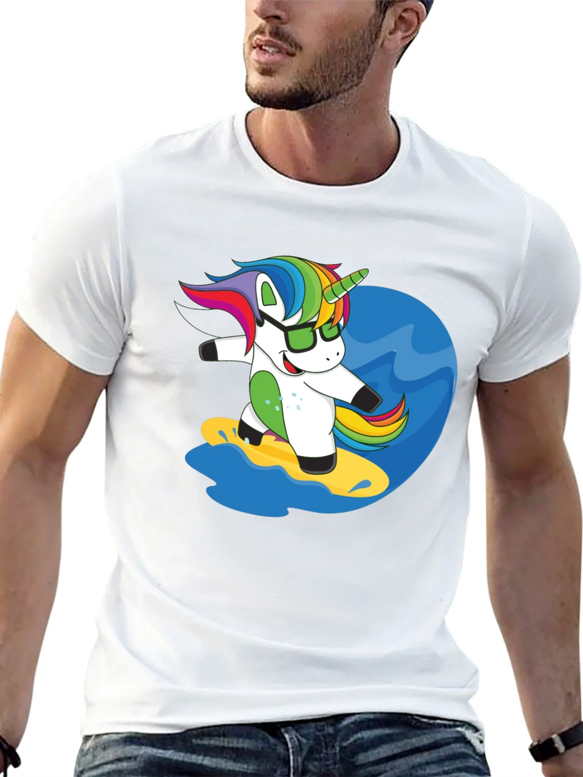 Surfing Unicorn Graphic Tee - Black product image 10