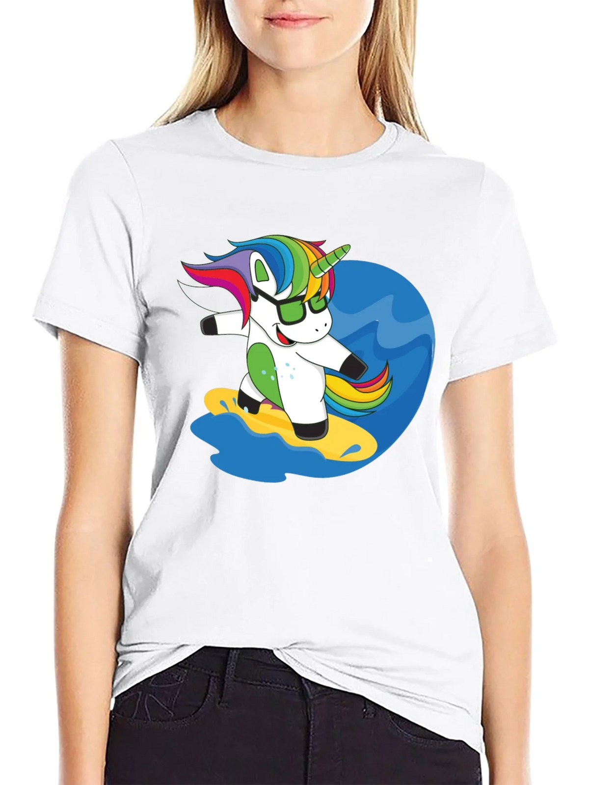 Surfing Unicorn Graphic Tee - Black product image 8