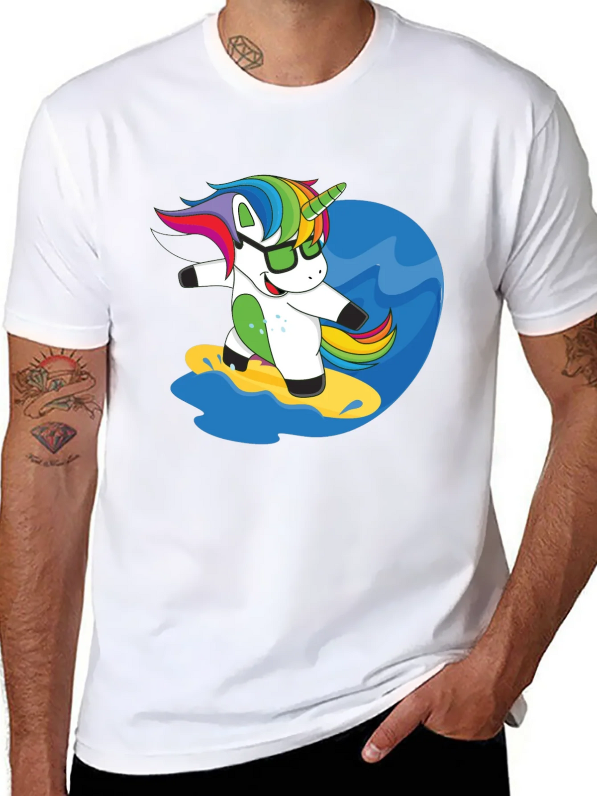 Surfing Unicorn Graphic Tee - Black product image 7