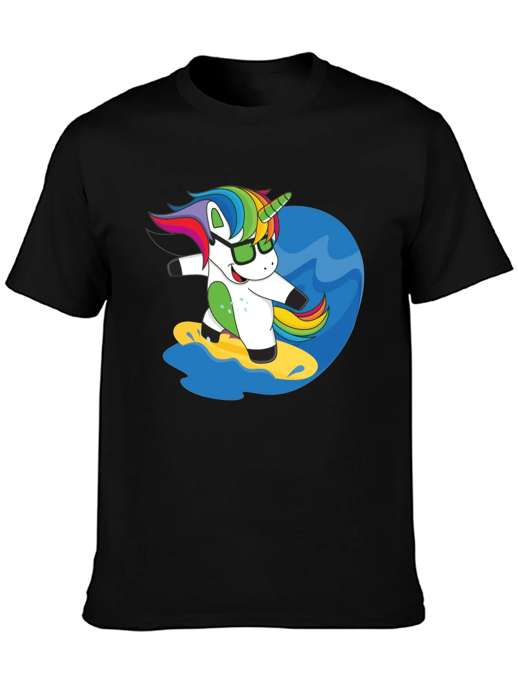 Surfing Unicorn Graphic Tee - Black product image 3