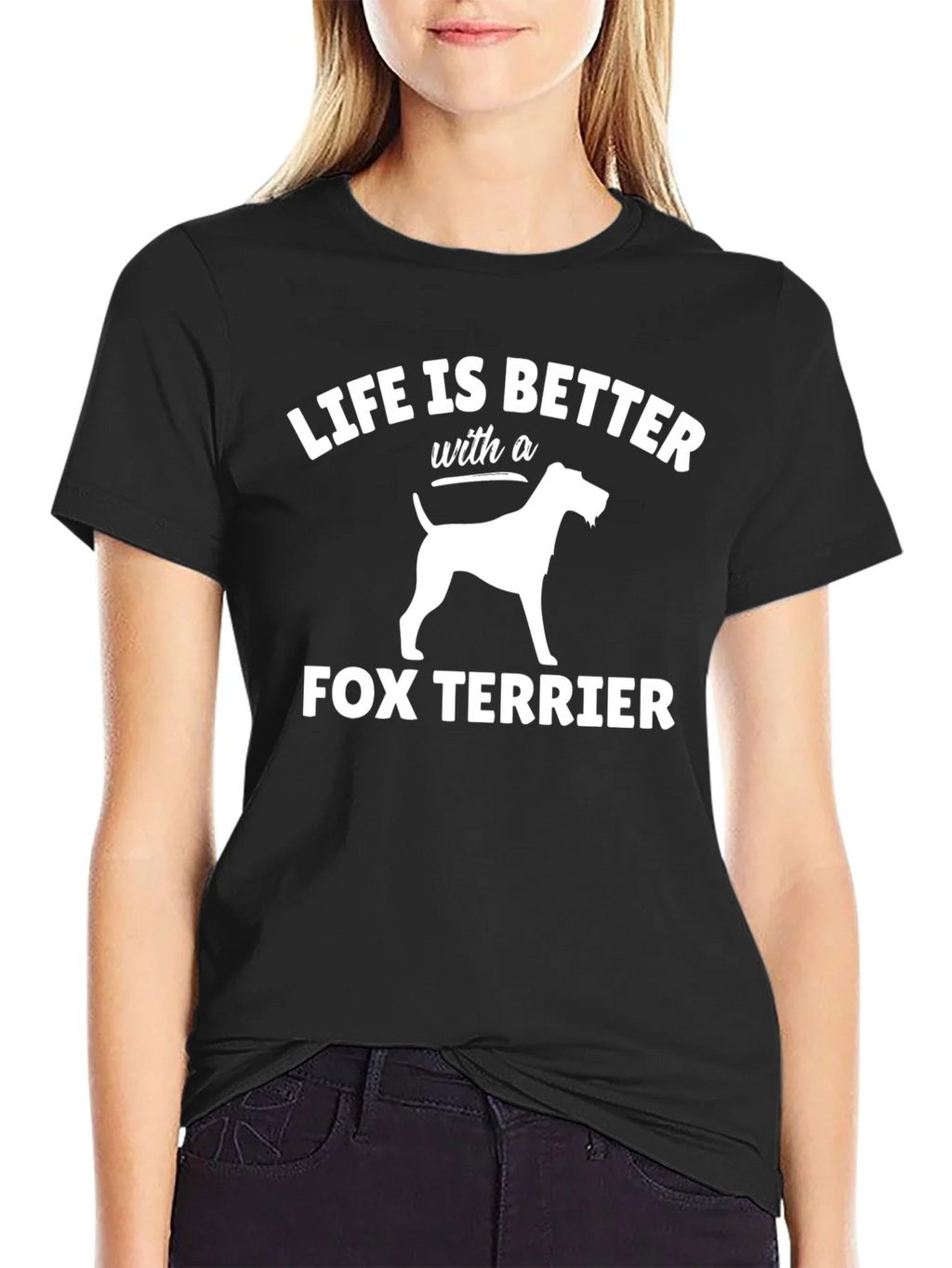 Life is Better Fox Terrier T-Shirt - Black product image 1