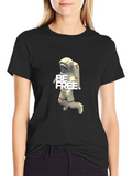 Be Free Astronaut Graphic Tee - Black Cotton Blend product image 1
