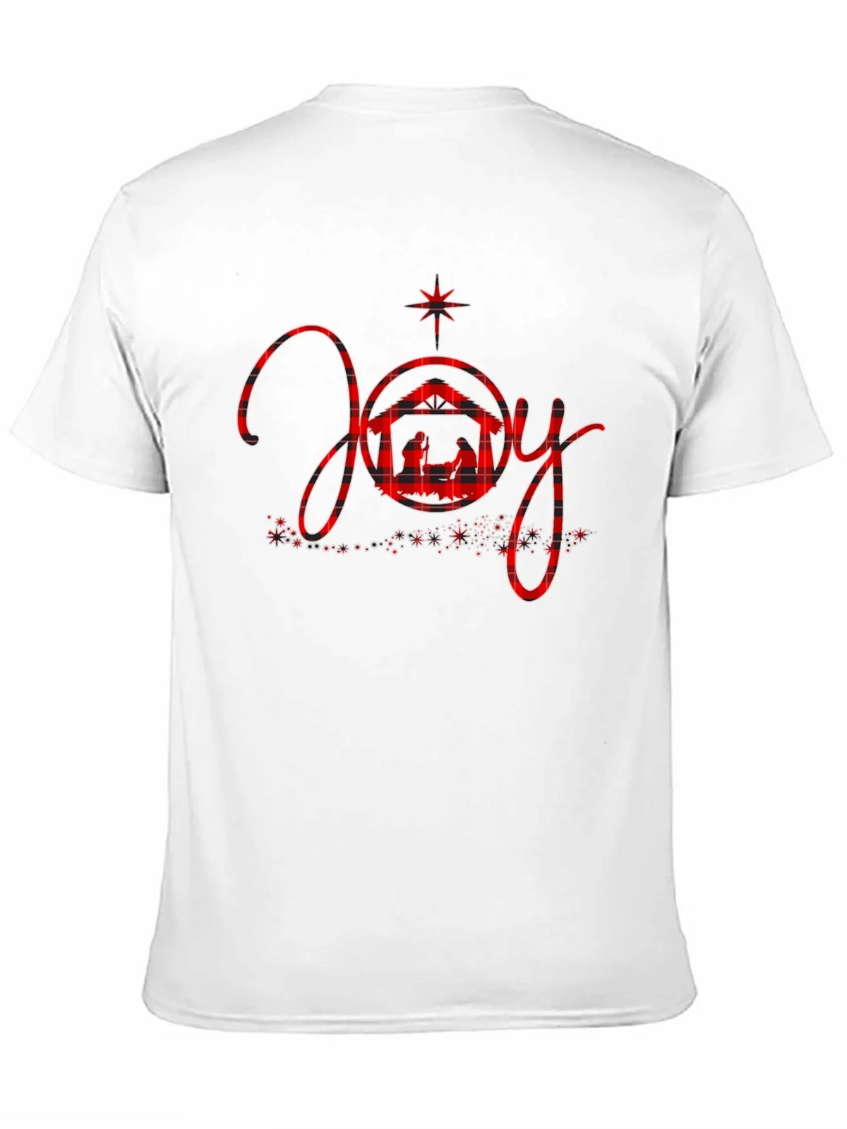 Joy Nativity Plaid Christmas Graphic Tee product image 9