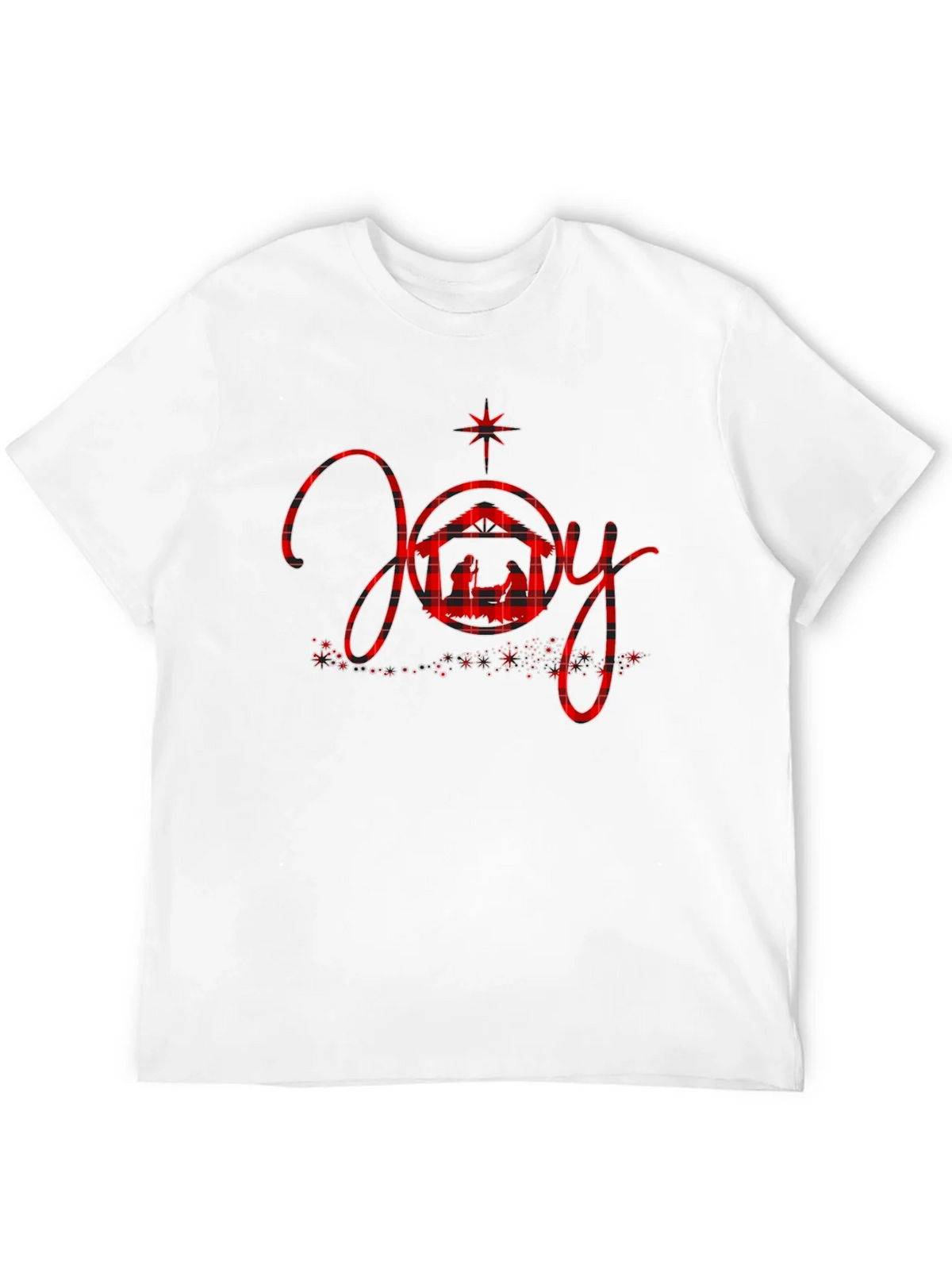 Joy Nativity Plaid Christmas Graphic Tee product image 10