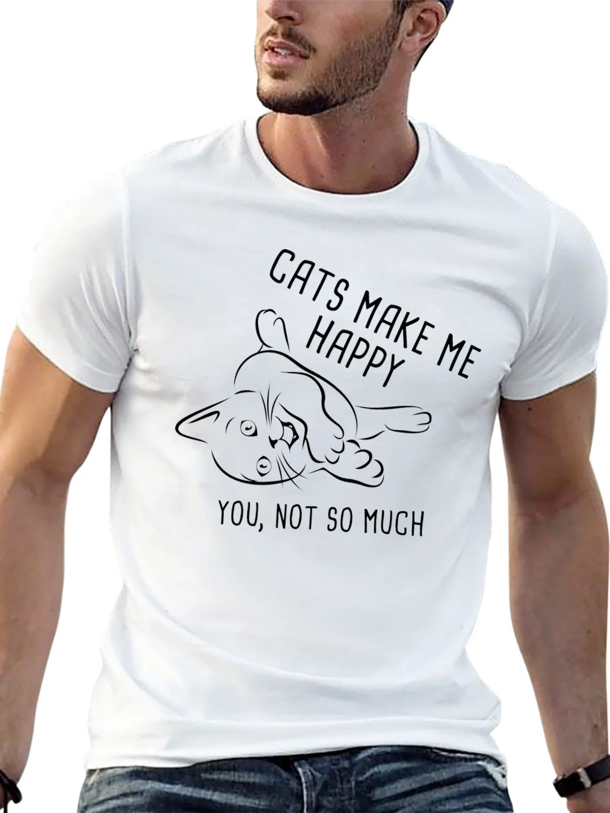 Cats Make Me Happy T-Shirt product image 12