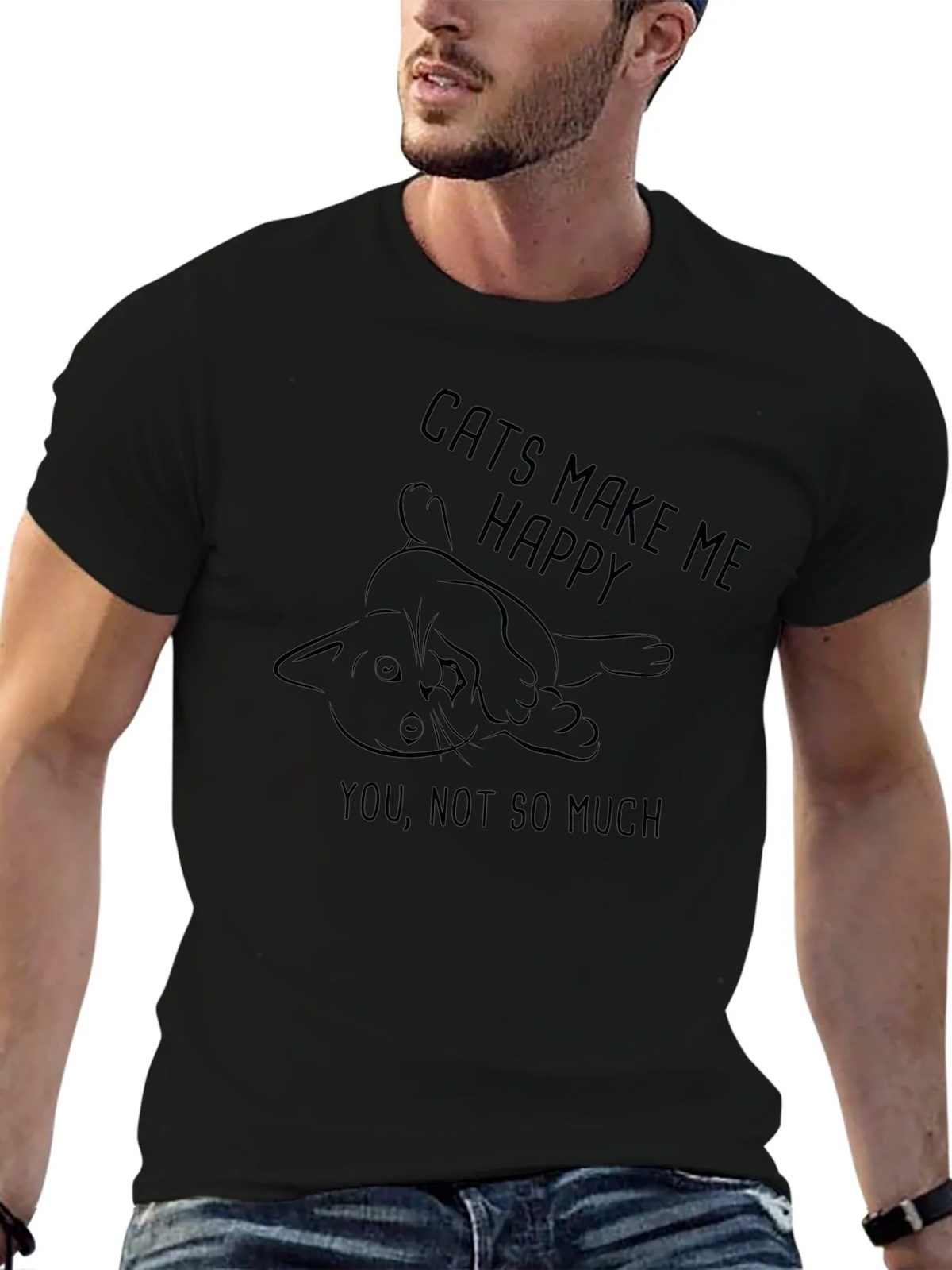 Cats Make Me Happy T-Shirt product image 6
