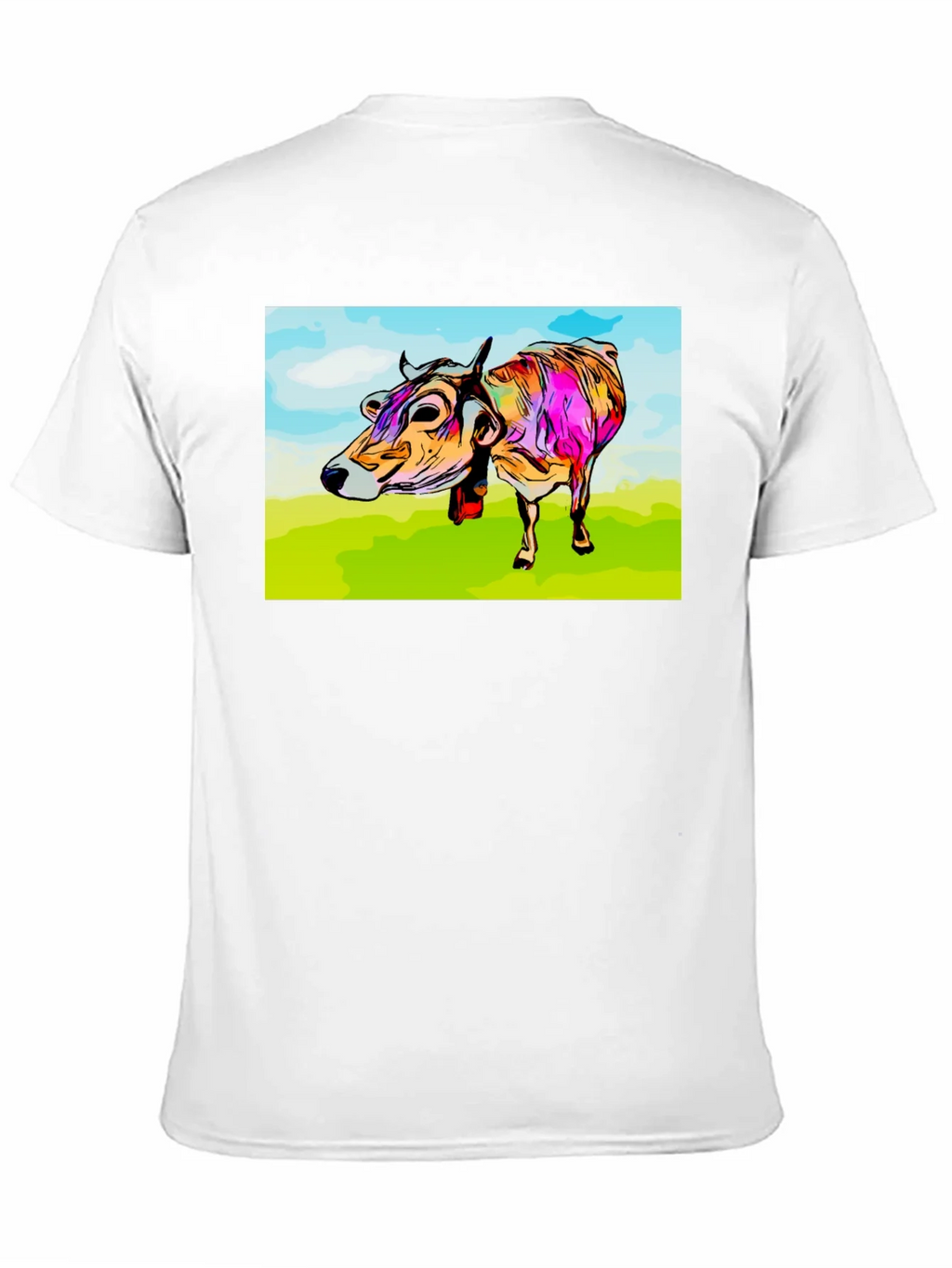 Cow Art Print Black T-Shirt product image 10