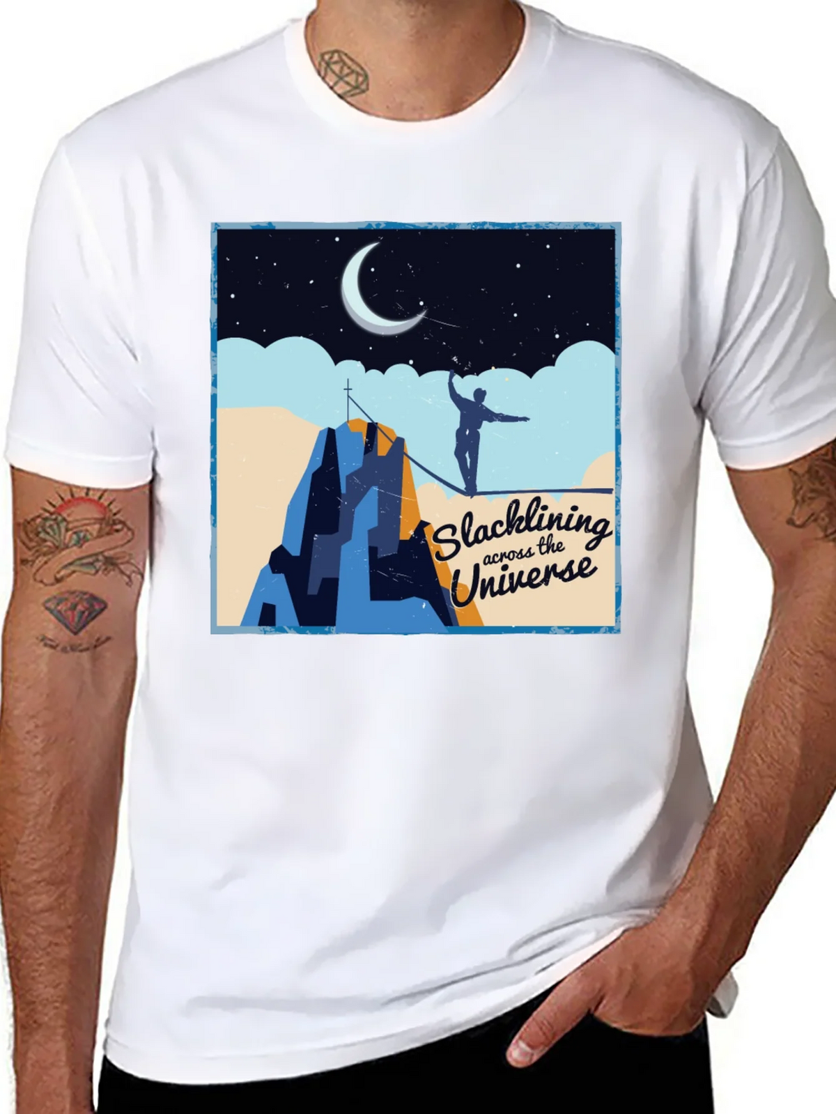 Slacklining Across the Universe Graphic T-Shirt product image 4