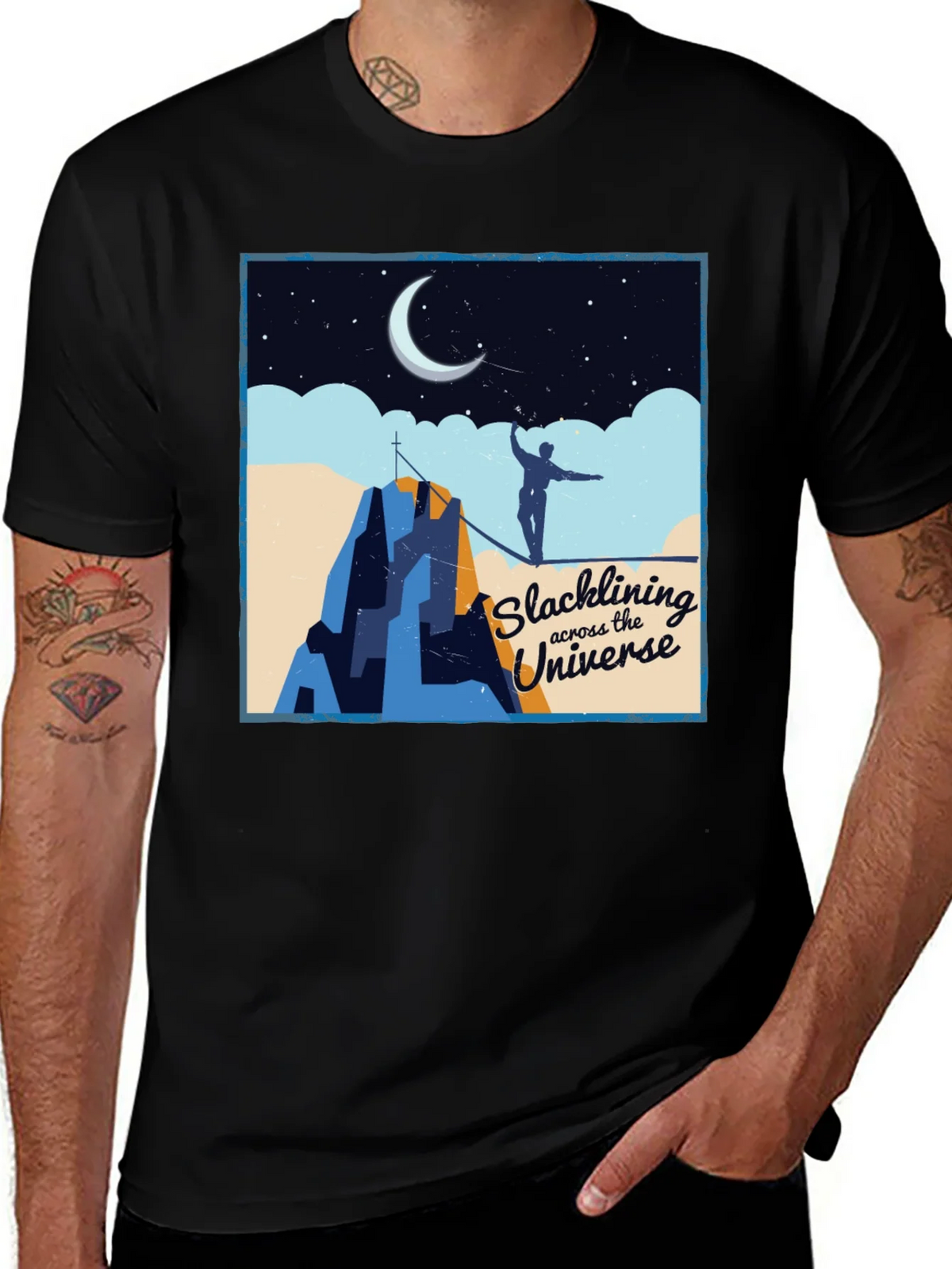 Slacklining Across the Universe Graphic T-Shirt product image 1