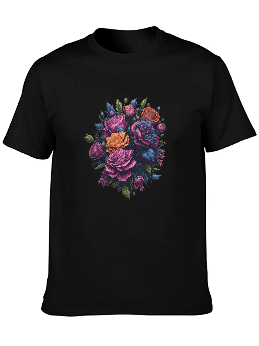 Floral Bouquet Black T-Shirt product image 3