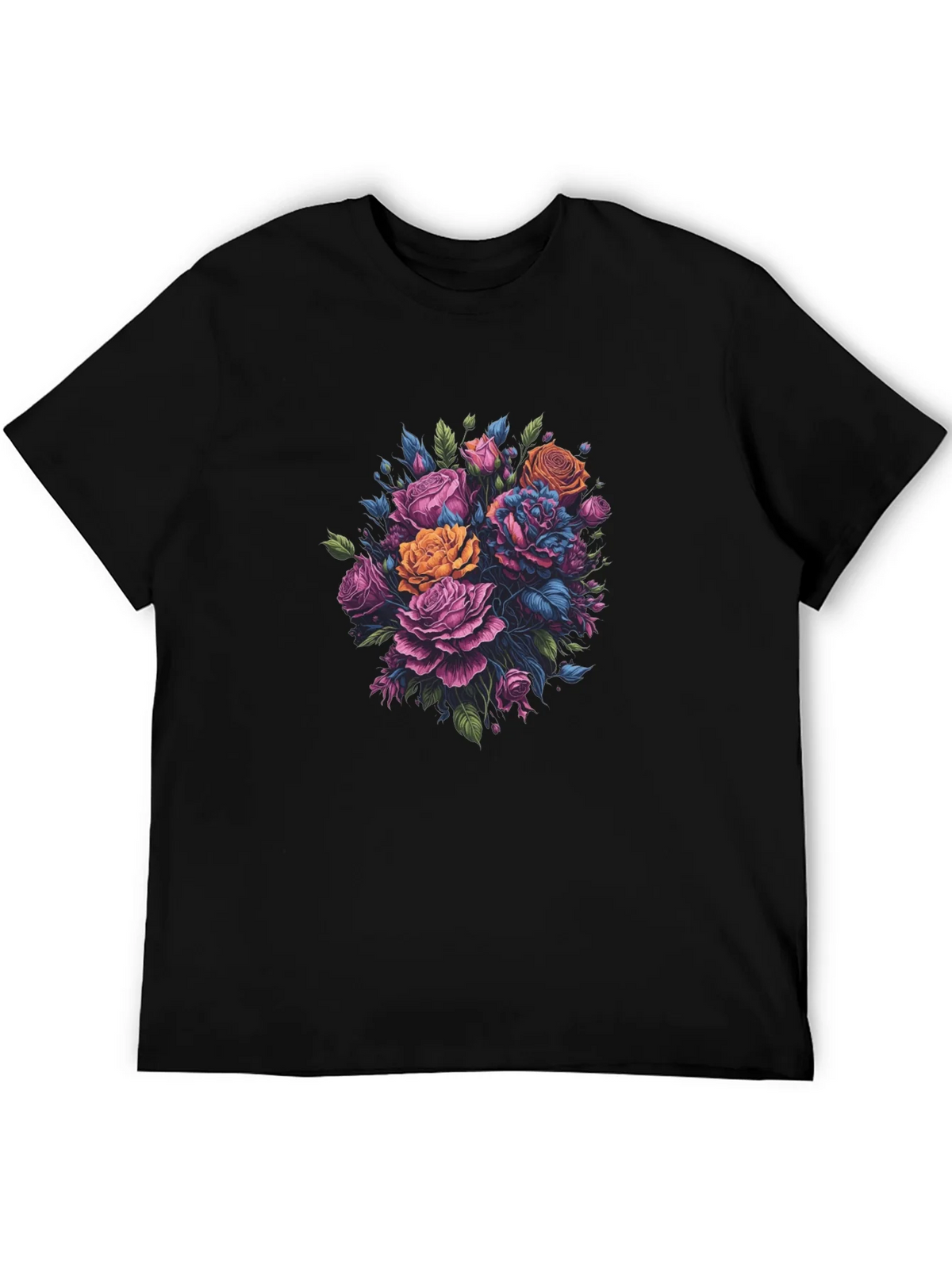 Floral Bouquet Black T-Shirt product image 5