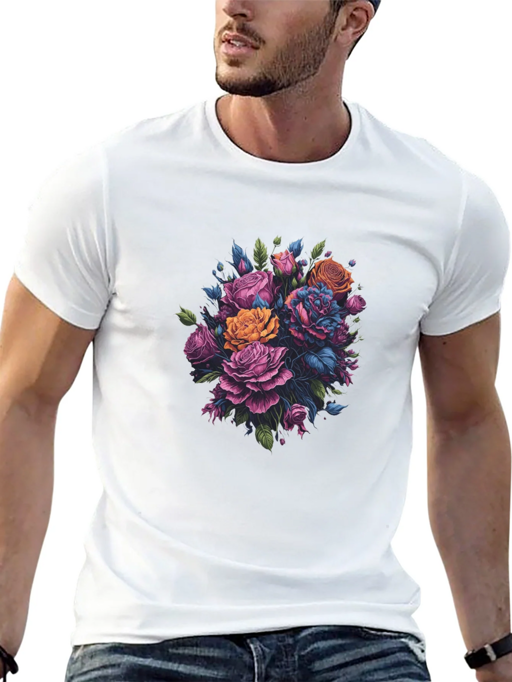 Floral Bouquet Black T-Shirt product image 12