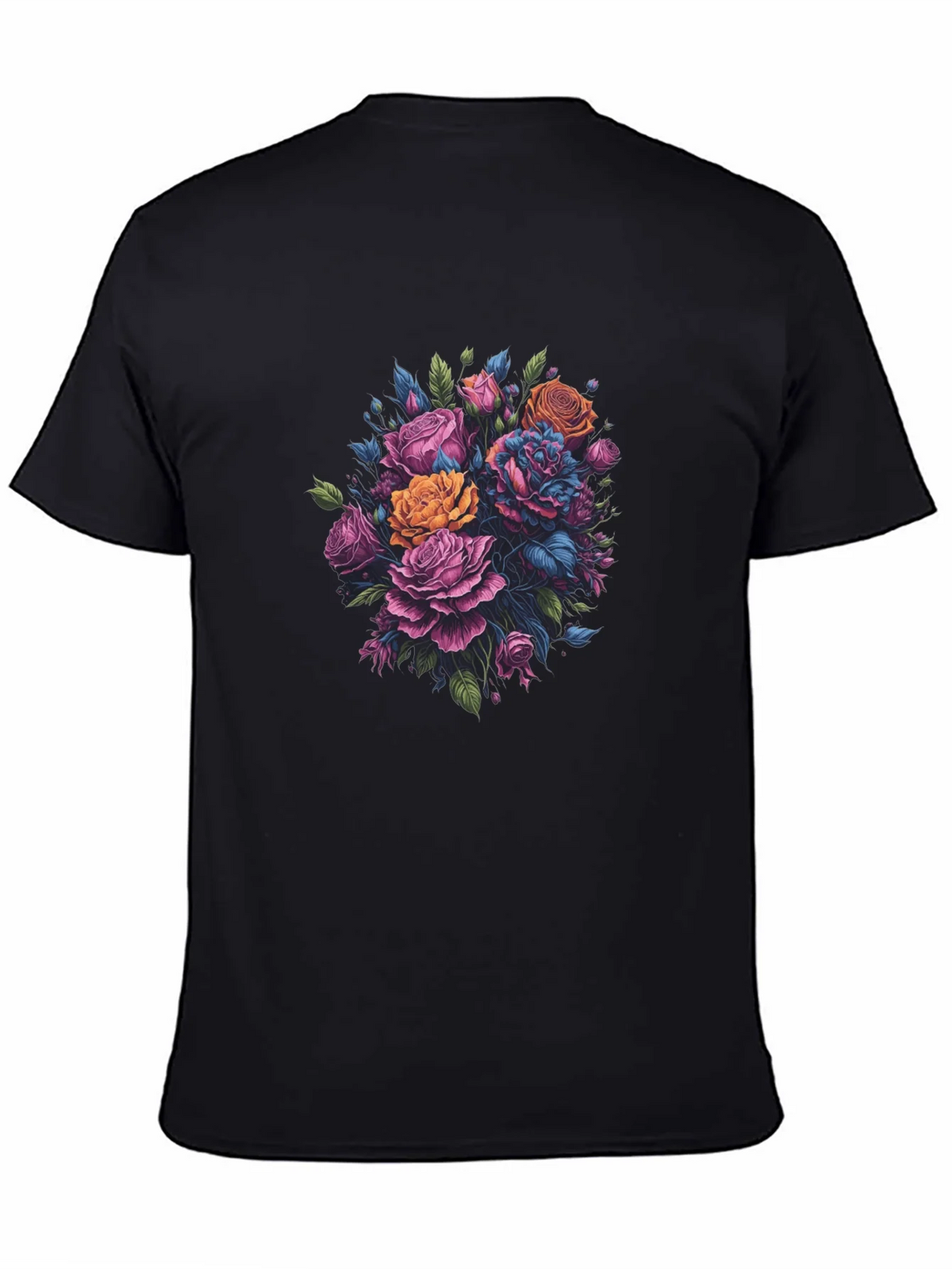 Floral Bouquet Black T-Shirt product image 4