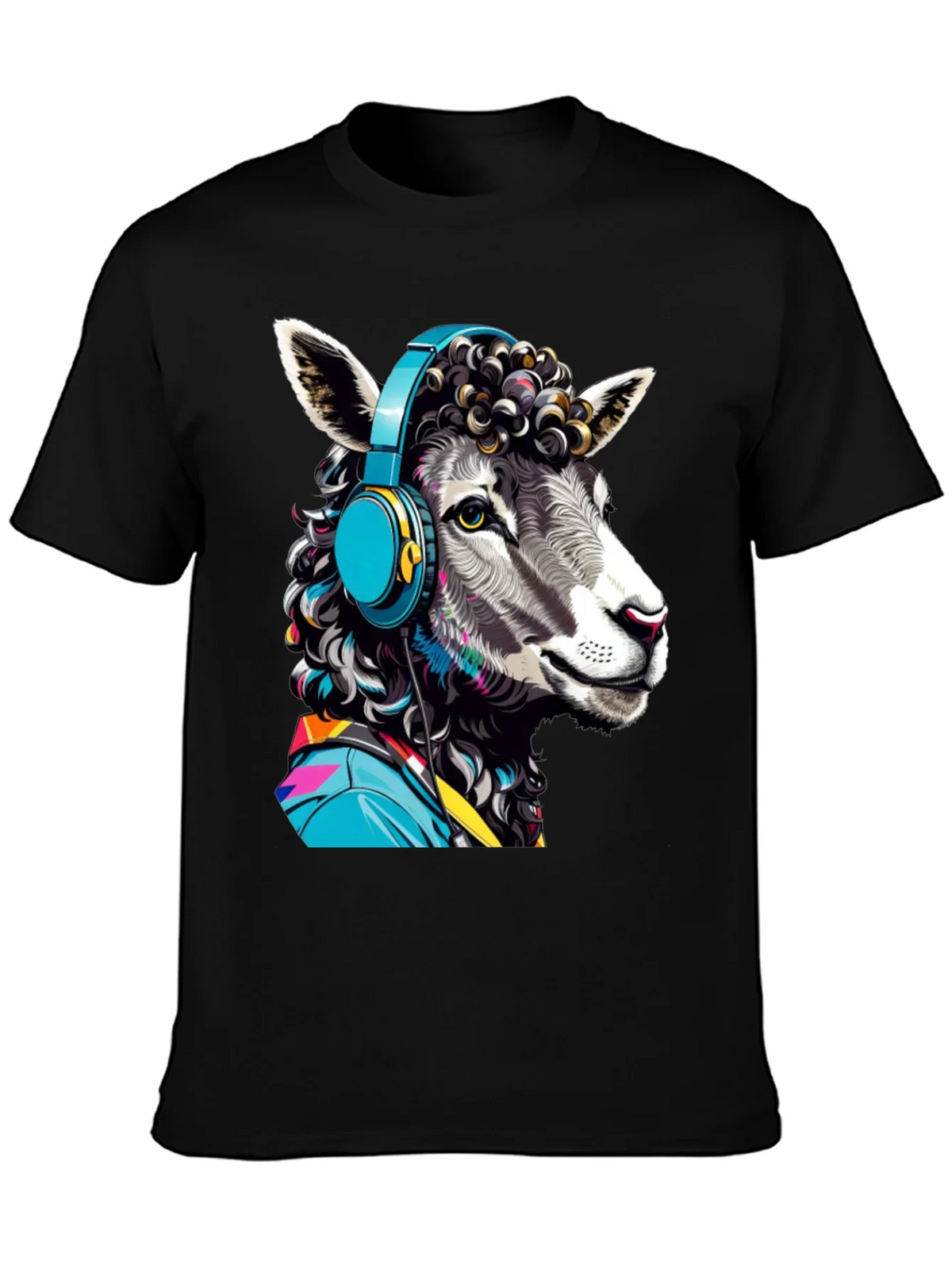 Sheep with Headphones Graphic Tee - Quirky Animal Design product image 3