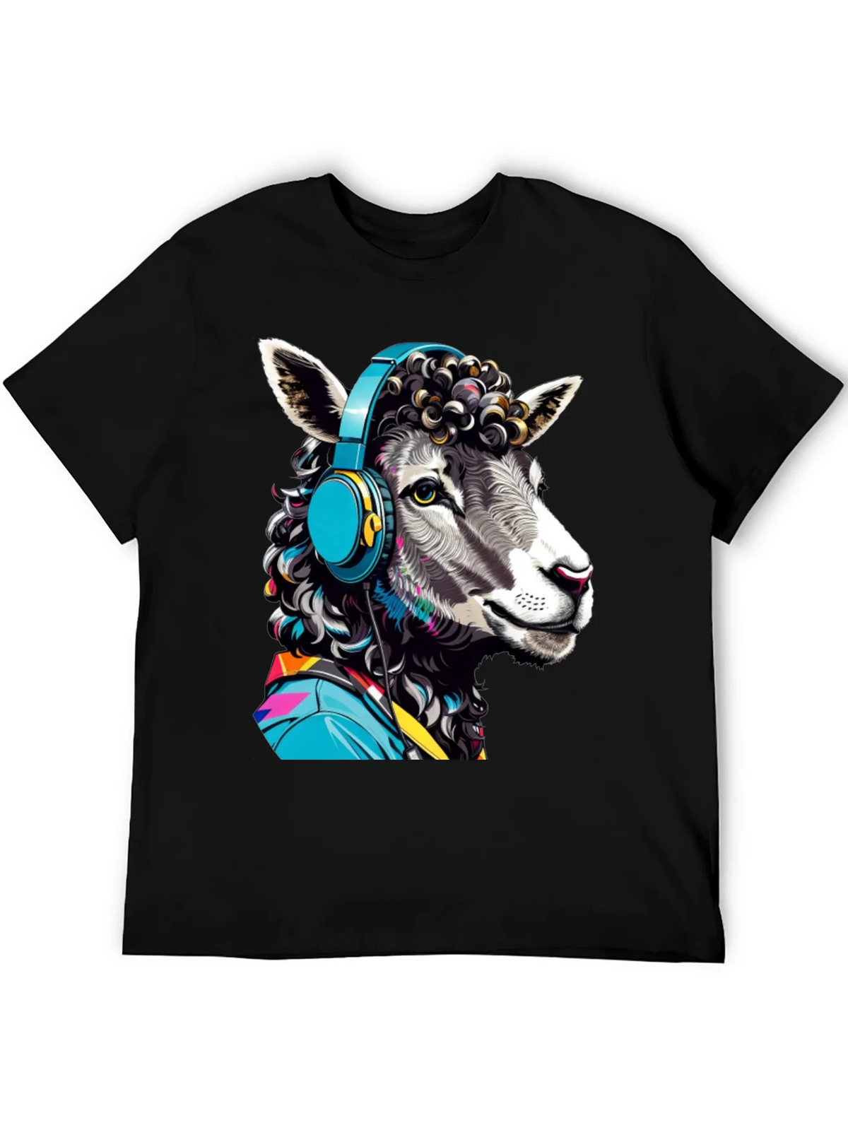 Sheep with Headphones Graphic Tee - Quirky Animal Design product image 5