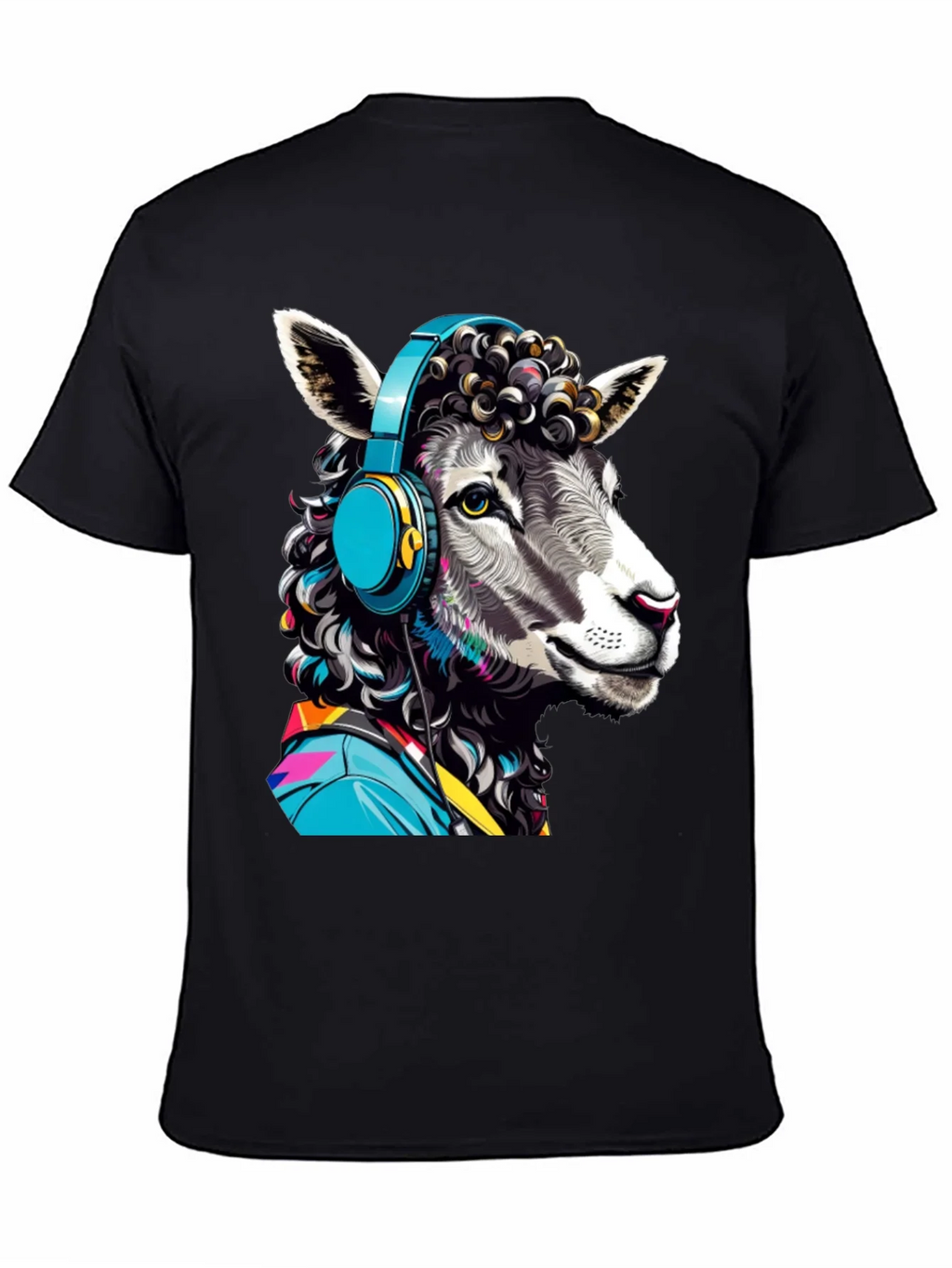 Sheep with Headphones Graphic Tee - Quirky Animal Design product image 4
