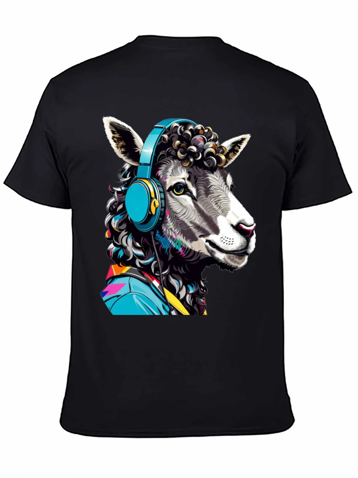 Sheep with Headphones Graphic Tee - Quirky Animal Design product image 4