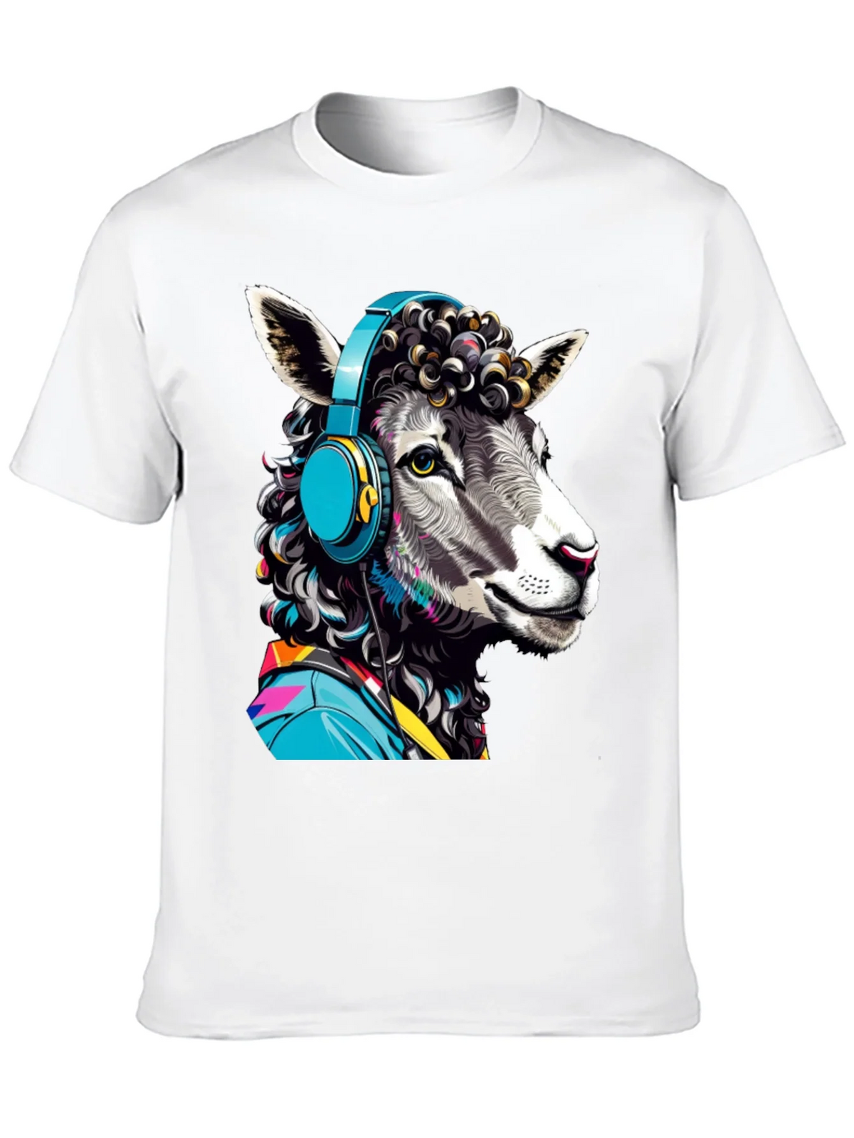 Sheep with Headphones Graphic Tee - Quirky Animal Design product image 9