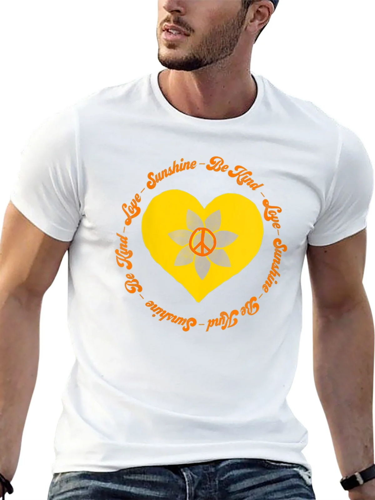 Sunshine Kind Love Heart Peace Sign T-Shirt product image 8