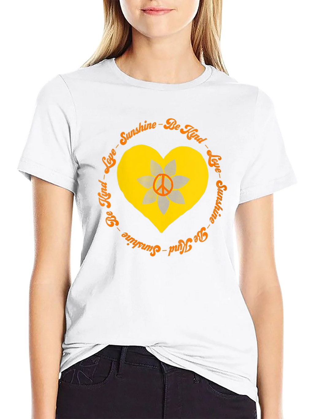 Sunshine Kind Love Heart Peace Sign T-Shirt product image 4