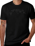 Mens Black T-Shirt with Vine Design product image 1