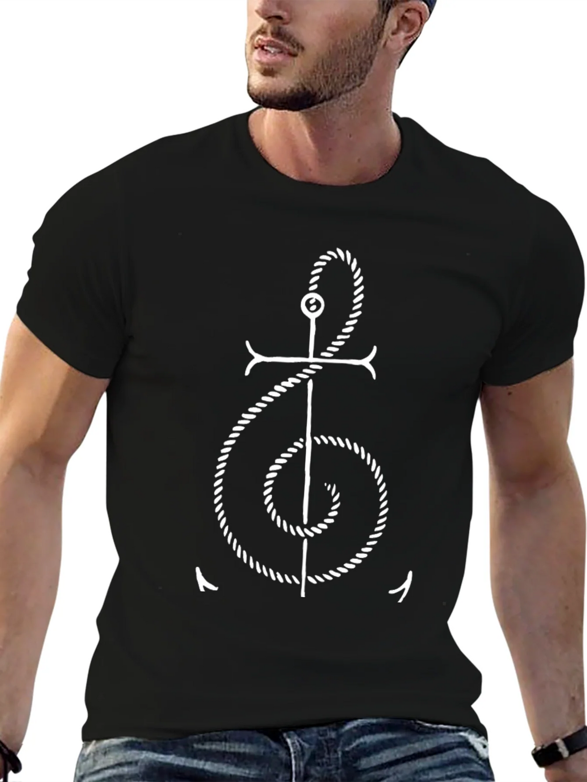 Anchor Rope Treble Clef T-Shirt - Nautical Music Tee product image 6