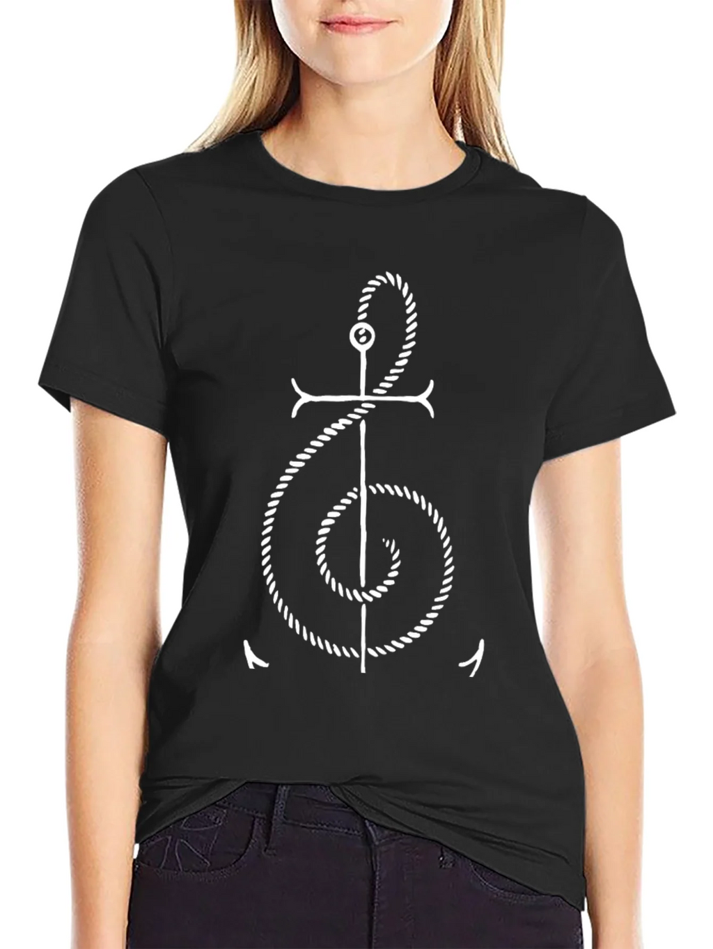 Anchor Rope Treble Clef T-Shirt - Nautical Music Tee product image 2
