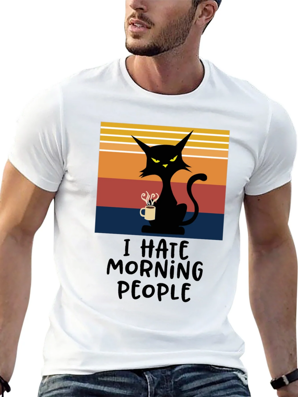 I Hate Morning People Cat T-Shirt product image 12