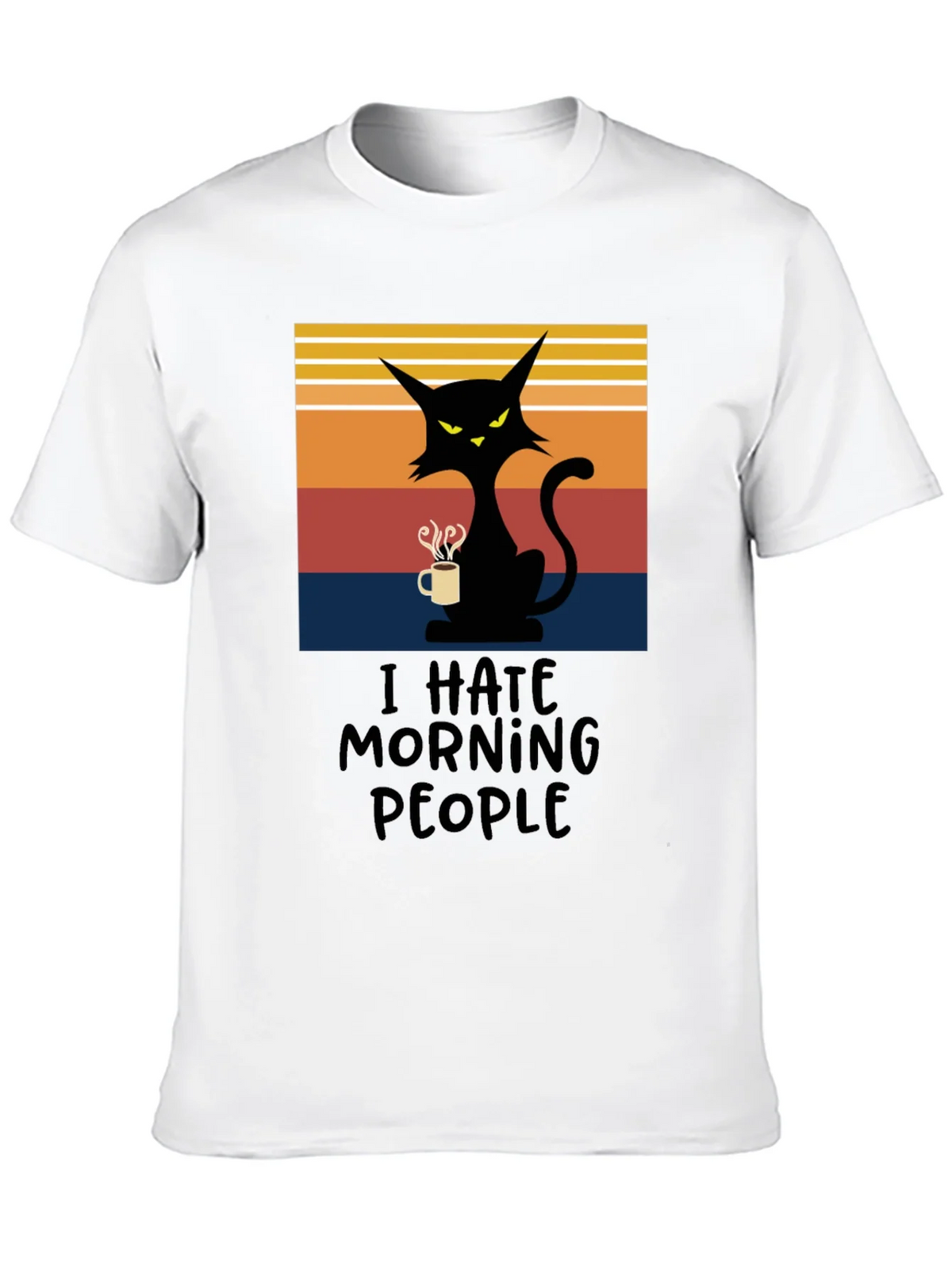 I Hate Morning People Cat T-Shirt product image 9