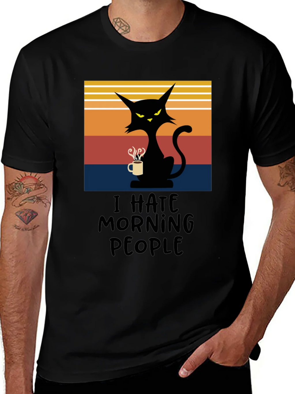 I Hate Morning People Cat T-Shirt product image 1