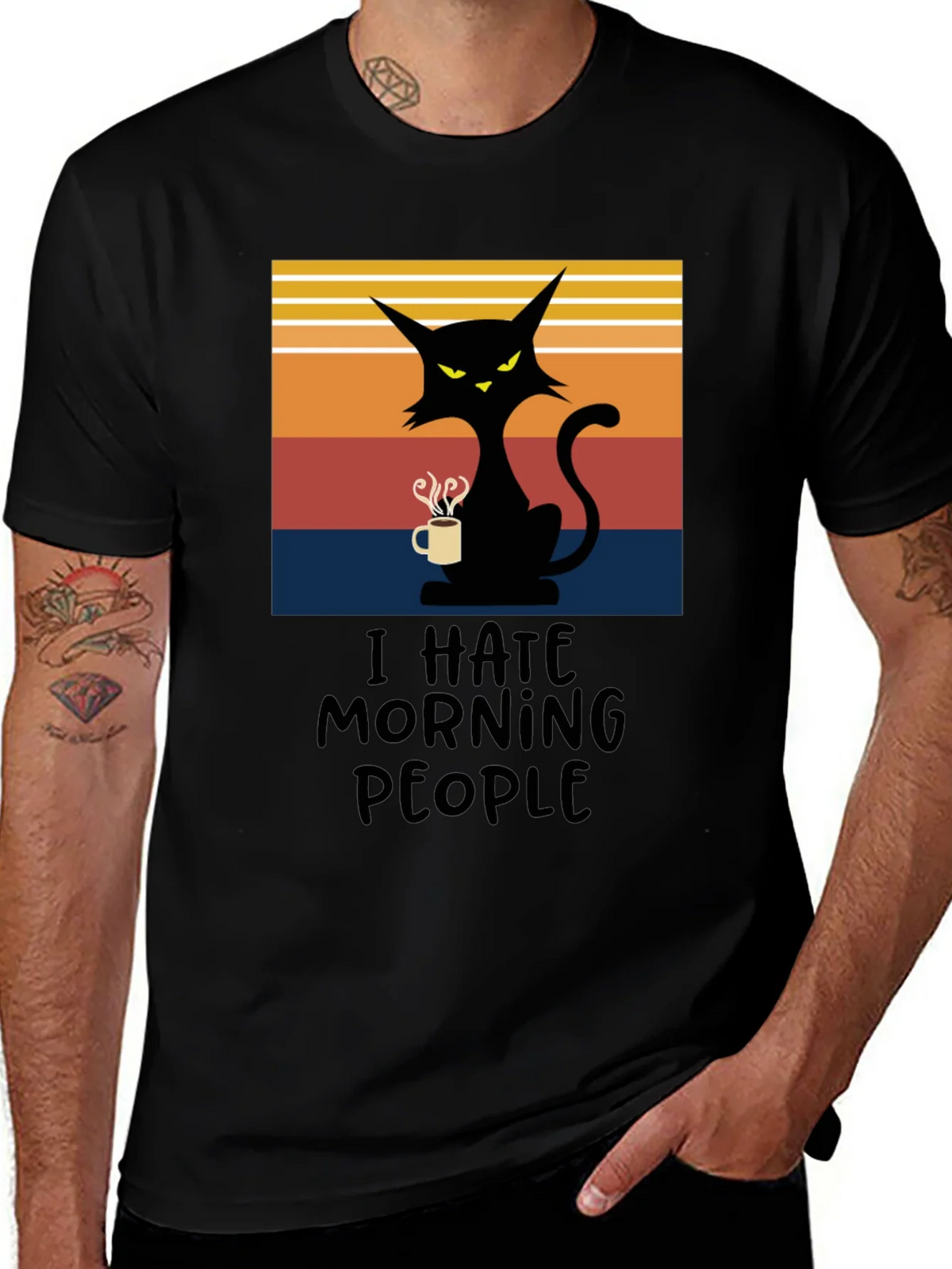 I Hate Morning People Cat T-Shirt product image 1