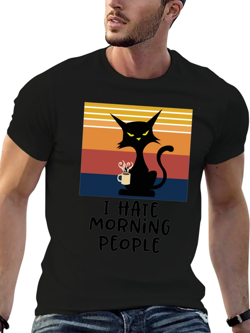 I Hate Morning People Cat T-Shirt product image 6