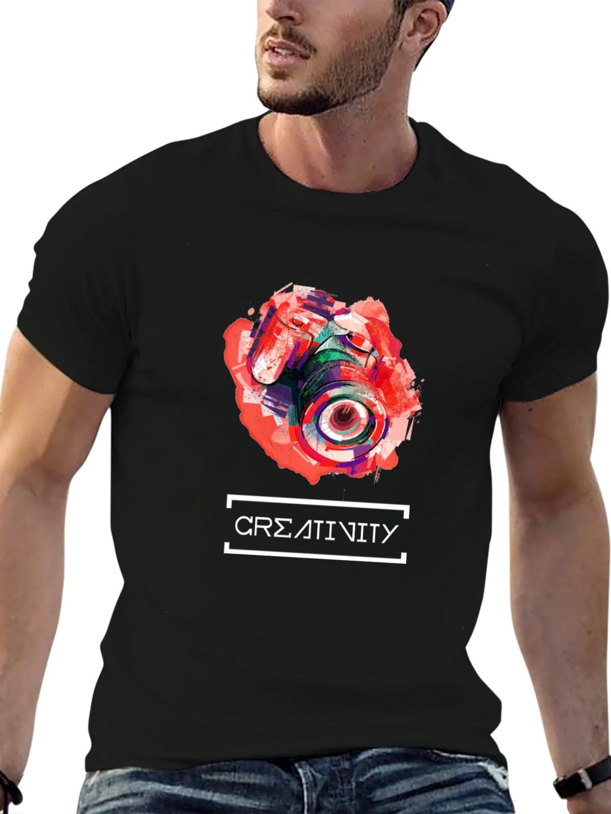 Abstract Camera Creativity T-Shirt - Unique Design product image 6