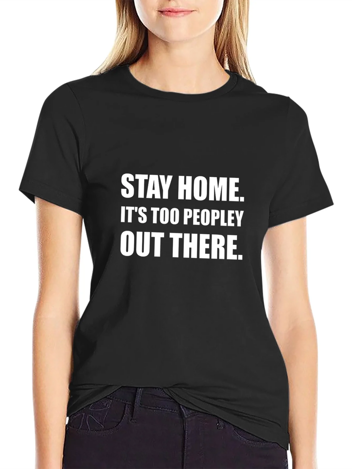 Stay Home T-Shirt - Too Peopley Out There Graphic Tee product image 2