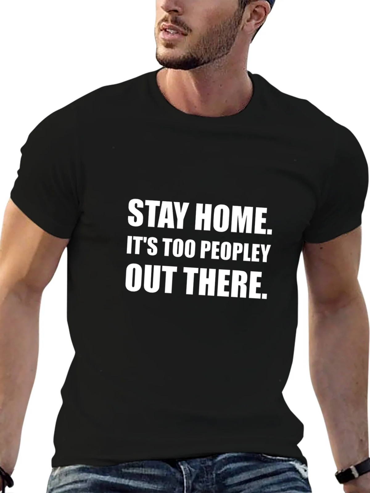 Stay Home T-Shirt - Too Peopley Out There Graphic Tee product image 6