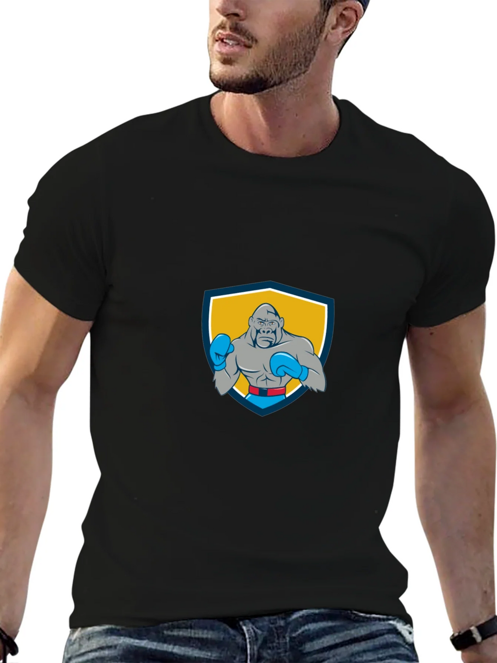 Gorilla Boxer Graphic Tee - Black Short Sleeve Shirt product image 6