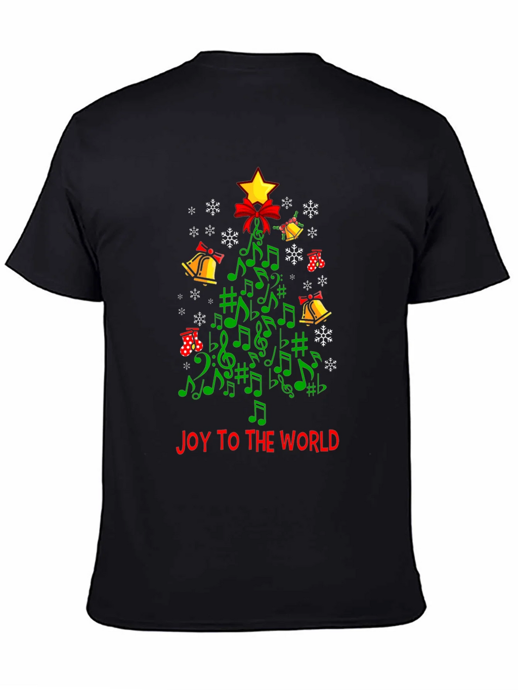 Festive Music Notes Christmas Tree T-Shirt product image 2