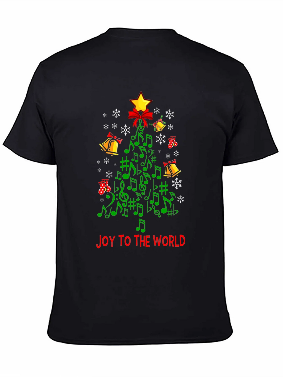 Festive Music Notes Christmas Tree T-Shirt product image 2