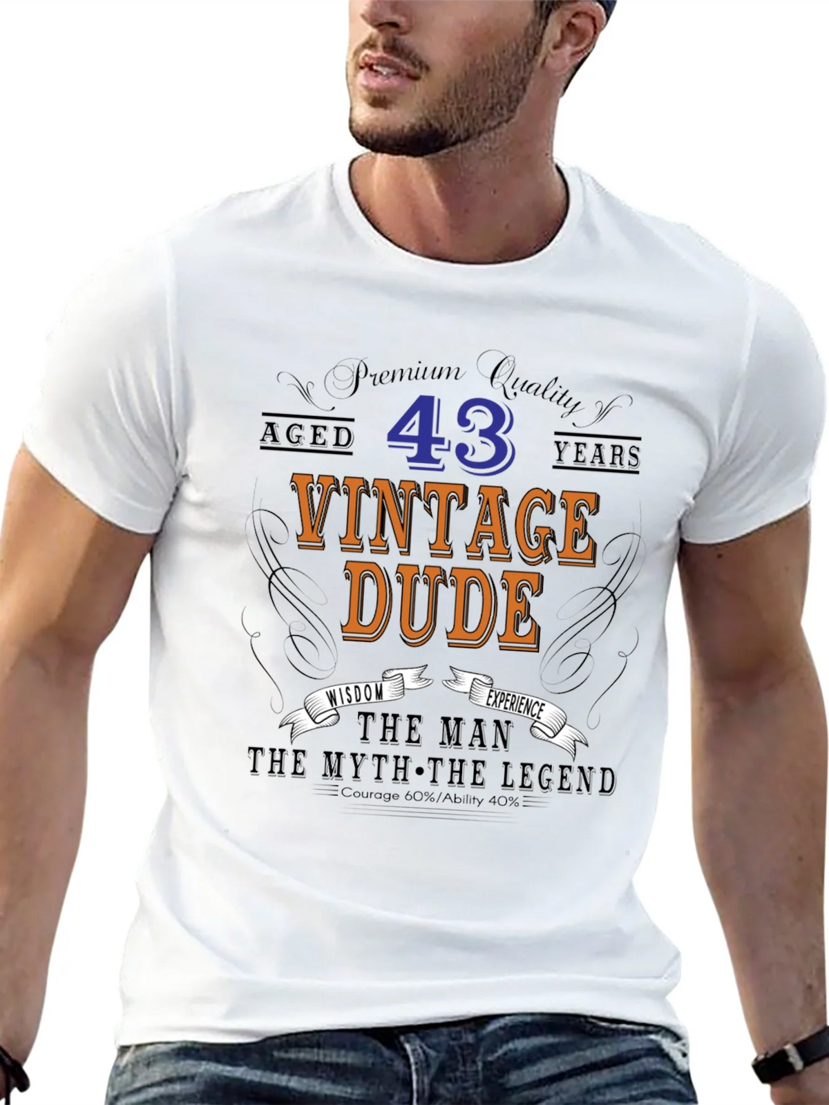 Vintage Dude 43rd Birthday T-Shirt product image 12