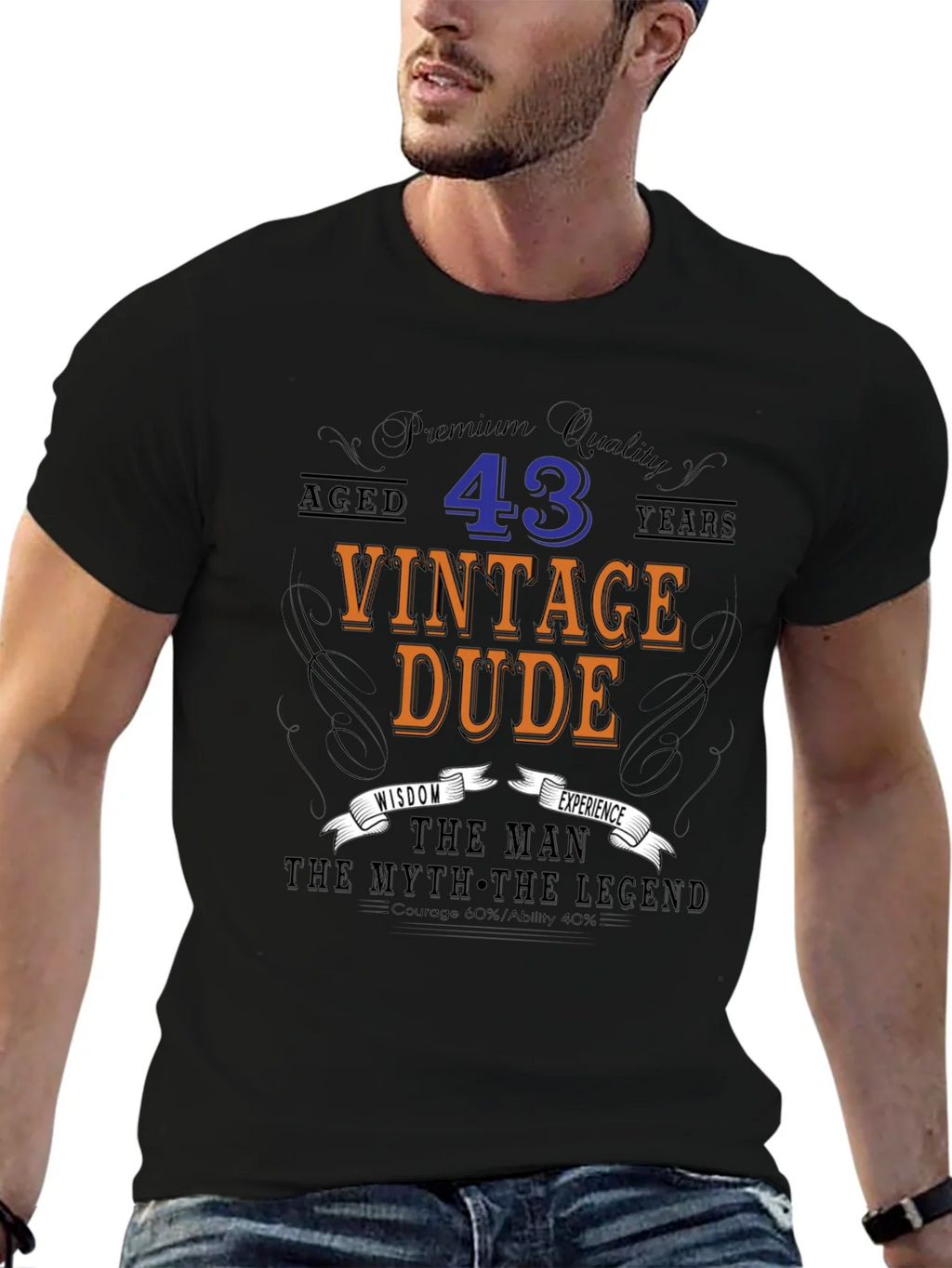 Vintage Dude 43rd Birthday T-Shirt product image 6